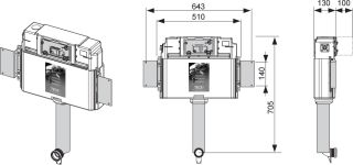 Tece Cмывной бачок Uni 13 см 9041308